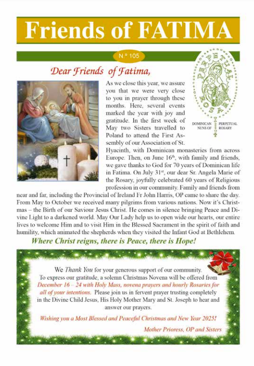 Newsletter Nº105 - Friends Of Fatima 2024